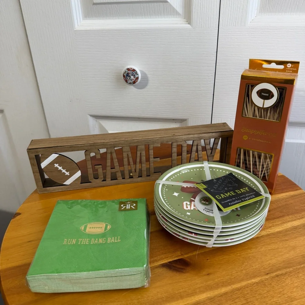 4 piece football party decorations